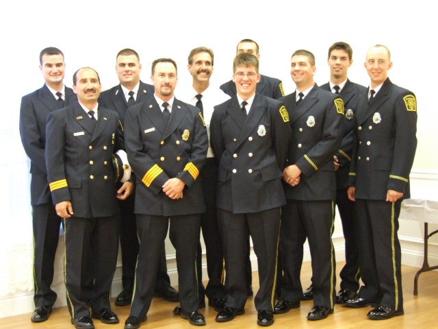 LFC Line Officers and members attending the Firefighter I graduation.